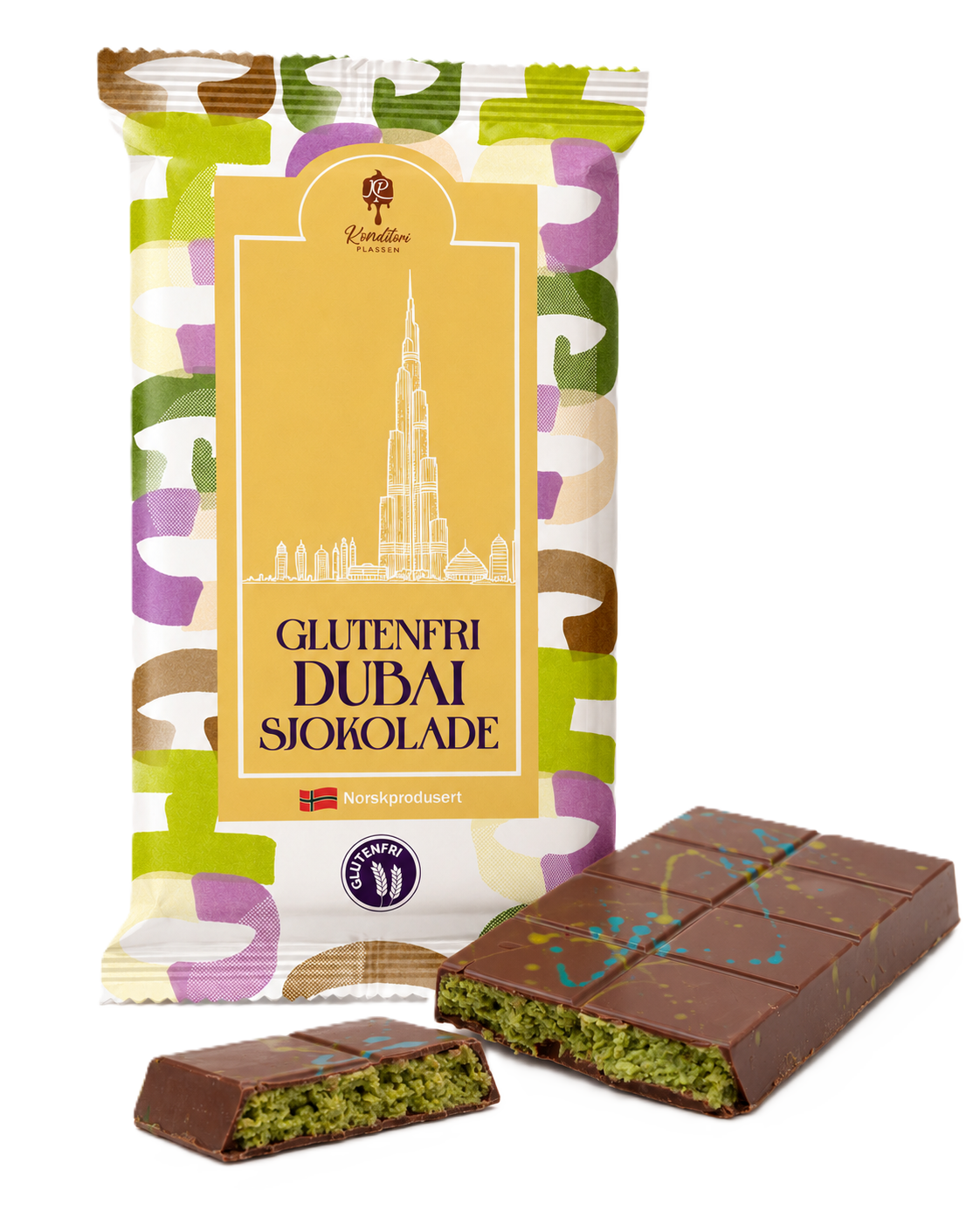 Glutenfri Dubaisjokolade 200 g med pistasj